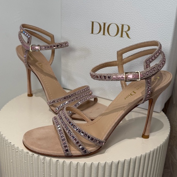 Brand New in Box DIOR Gem Heeled Sandals in Nude - Picture 2 of 9